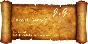 Jakobi Gergő névjegykártya